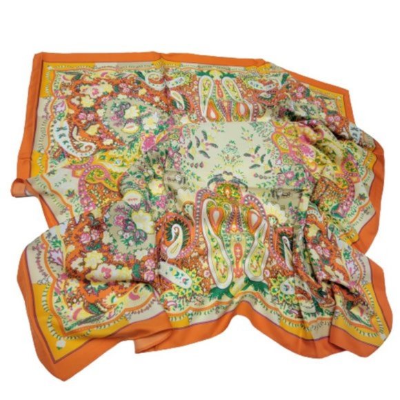 Square Scarf Yellow Scarf- NEW - Picture 3 of 4